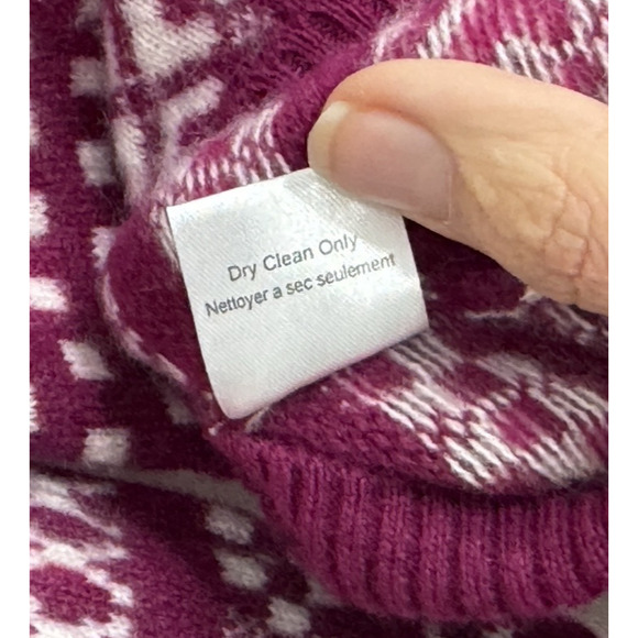 Kier + J 100% Cashmere Sweater Long Sleeve Pullover Pink Cabincore, M - Picture 11 of 11